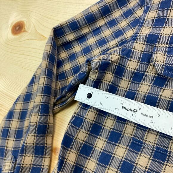 Eddie Bauer Shirt Mens Large Blue Brown Button Up Long Sleeve Plaid Outdoors - Picture 6 of 13